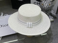 Dior Linen Flat Cap - White / Black
